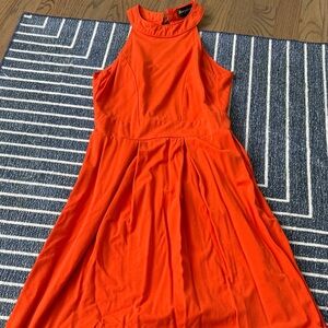 Elegant Orange Sleeveless Dress